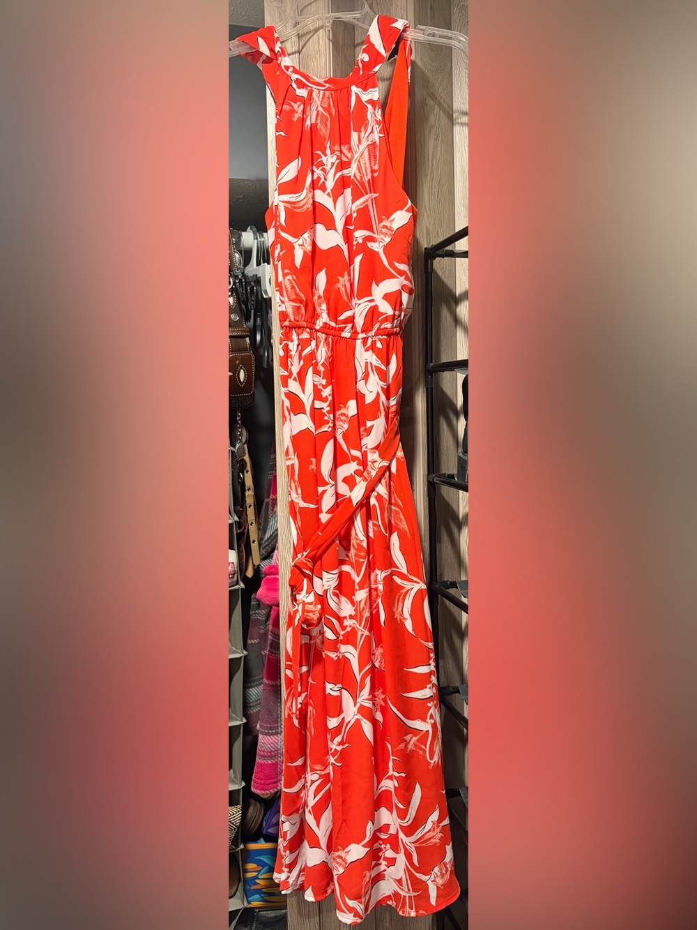 Worthington Red and White Floral Dress